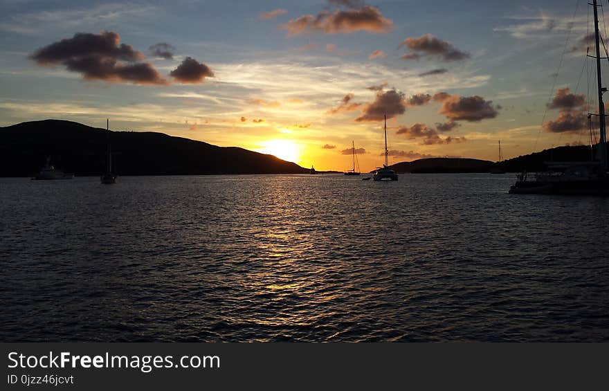 Sky, Sunset, Water, Horizon