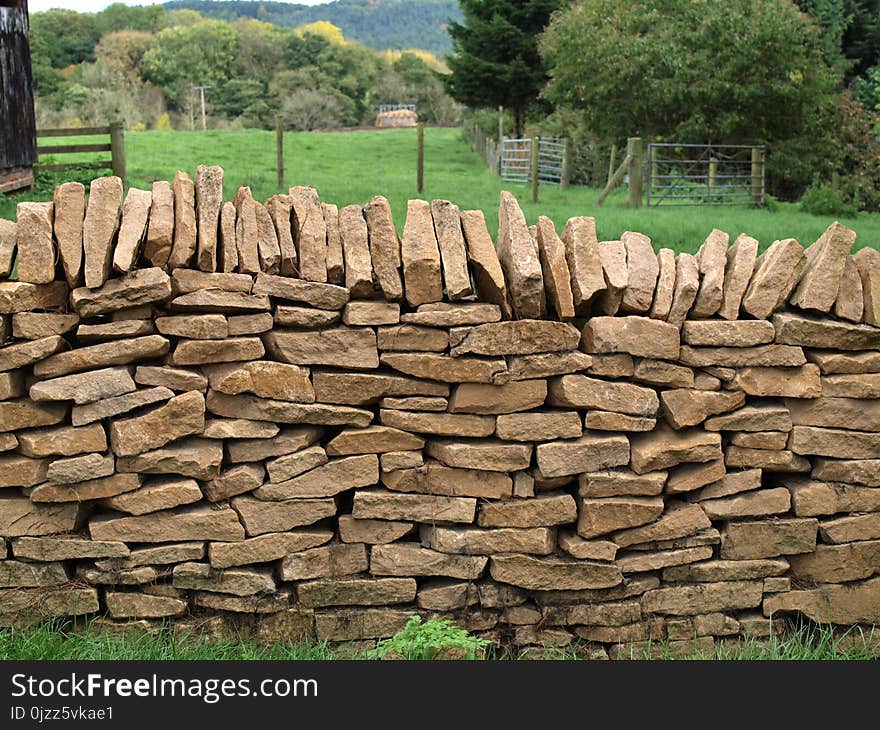 Wall, Stone Wall, Rock, Grass