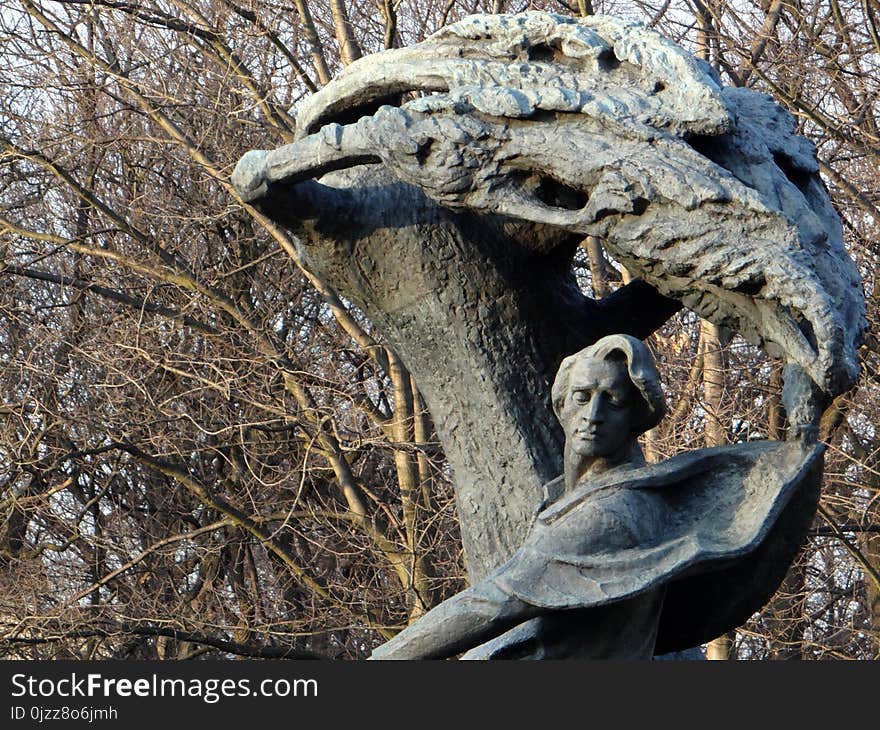 Tree, Sculpture, Rock, Statue