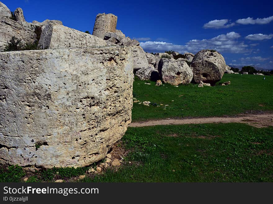 Sky, Rock, Ruins, Historic Site