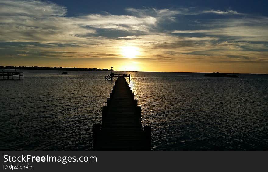 Sea, Horizon, Sky, Sunset