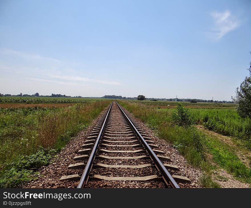 Track, Transport, Rail Transport, Sky