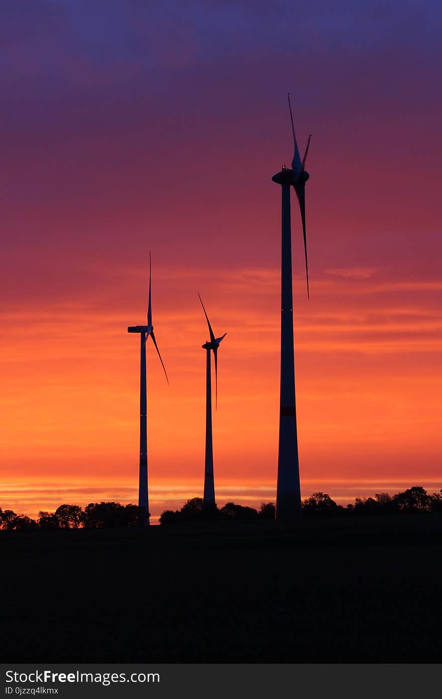 Wind Turbine, Wind Farm, Windmill, Sky