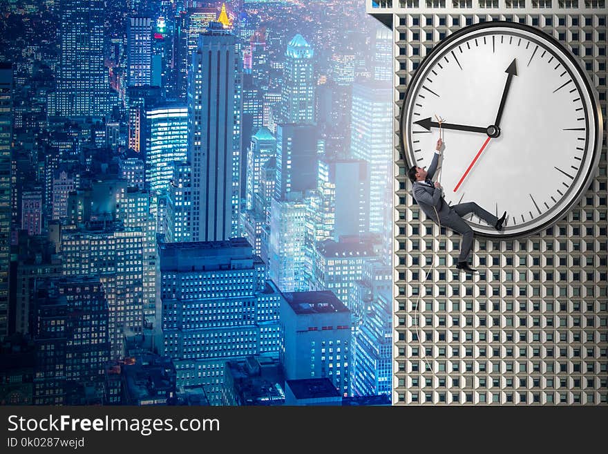 The businessman in time management concept