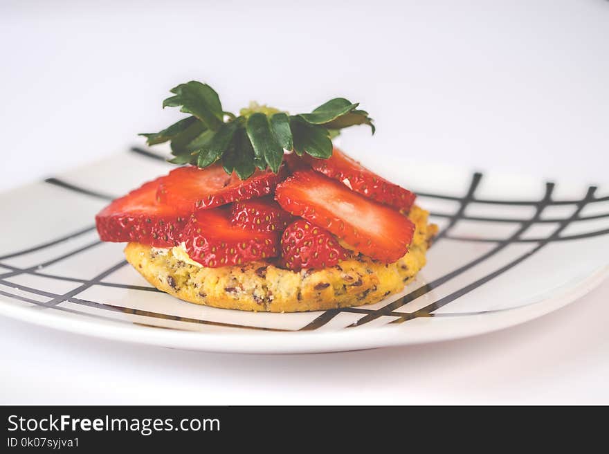 Cookie With Sliced Strawberry on Top