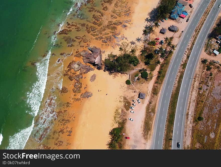 Aerial View Photography of Shore