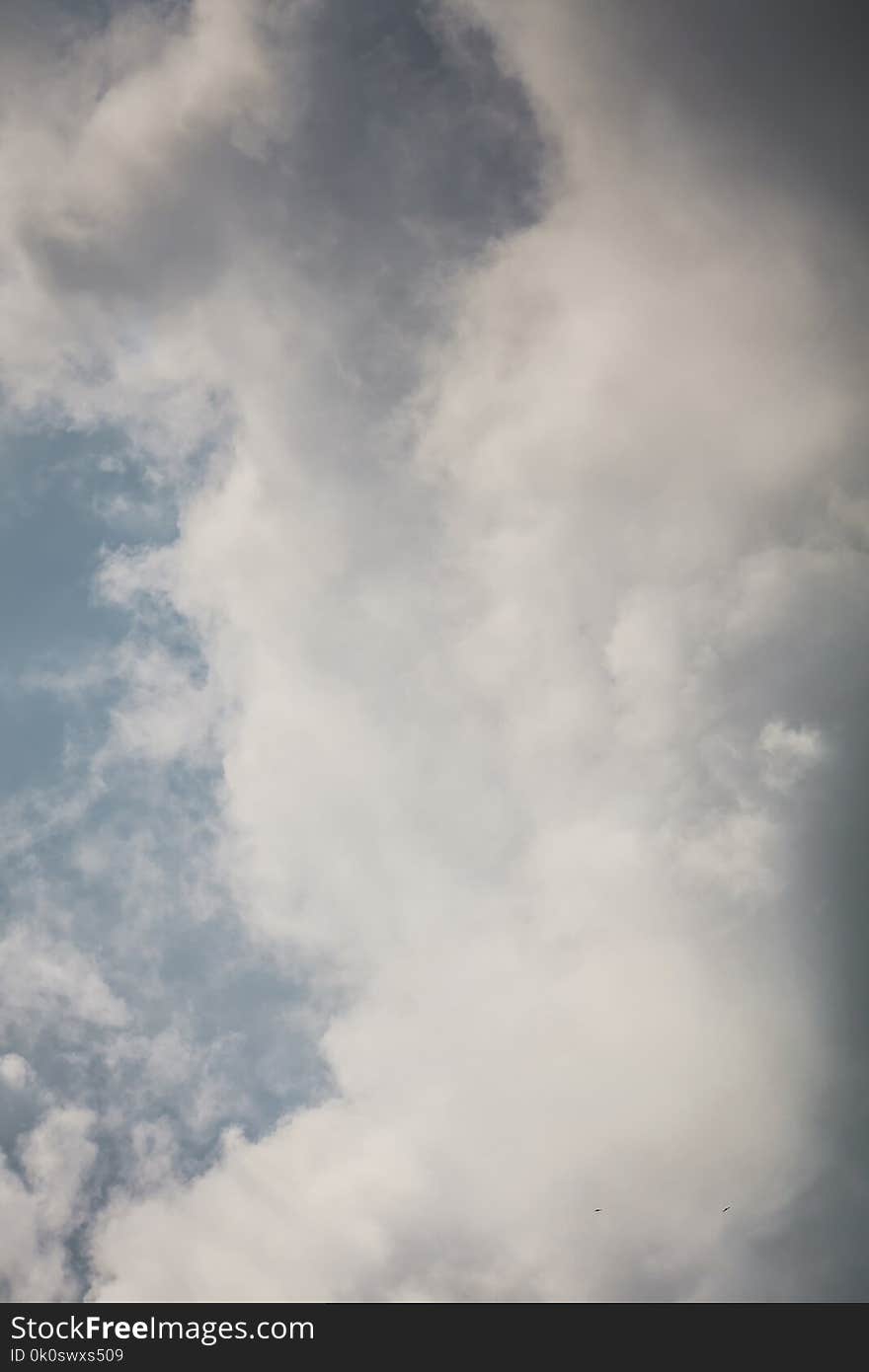 Heavy grey clouds in the sky before the rain.