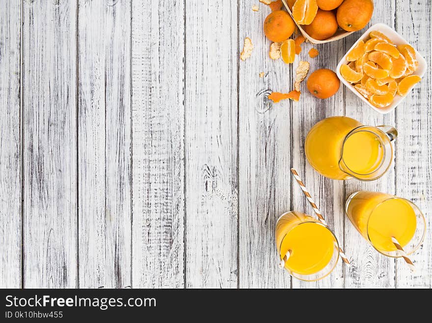 Homemade Tangerine Juice close-up shot