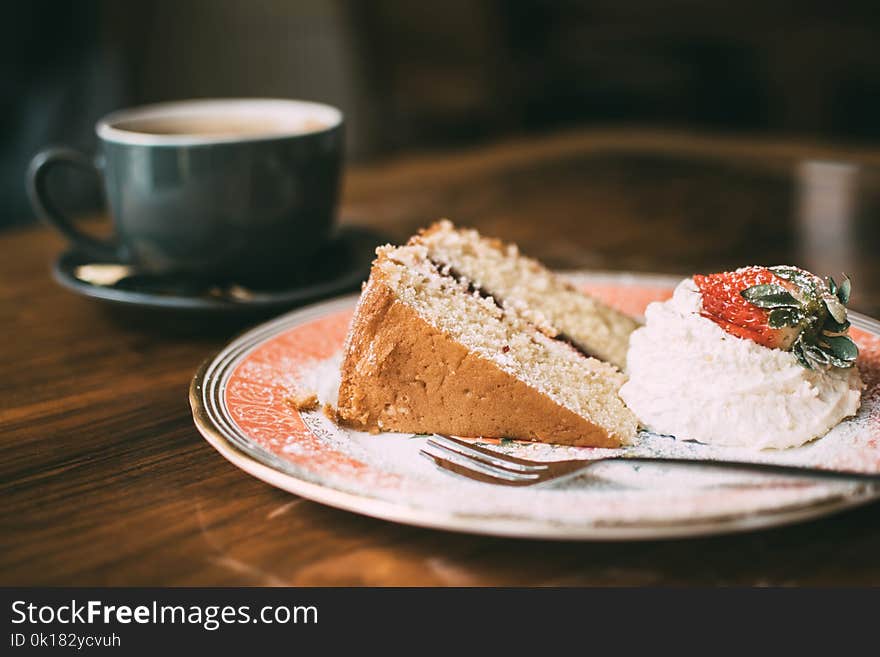 Photo of Sliced Cake on Ceramic Plate