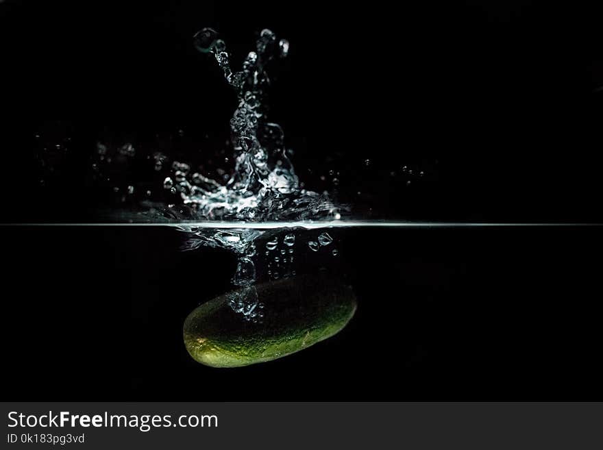 Focus Photo of Green Vegetable Dropped on Water