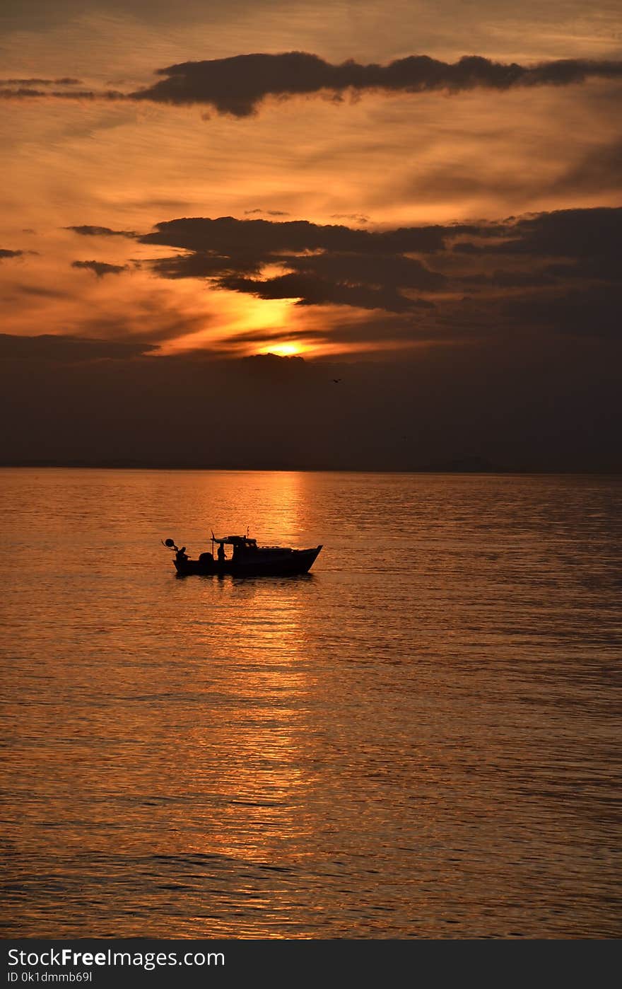 Horizon, Sunset, Sky, Sea