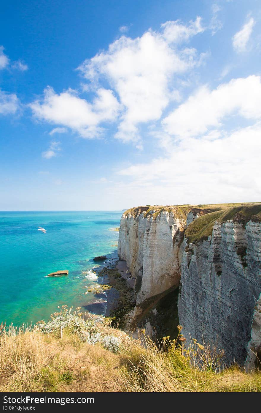 Coast, Sea, Sky, Cliff