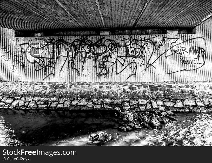 Black And White, Water, Monochrome Photography, Wall