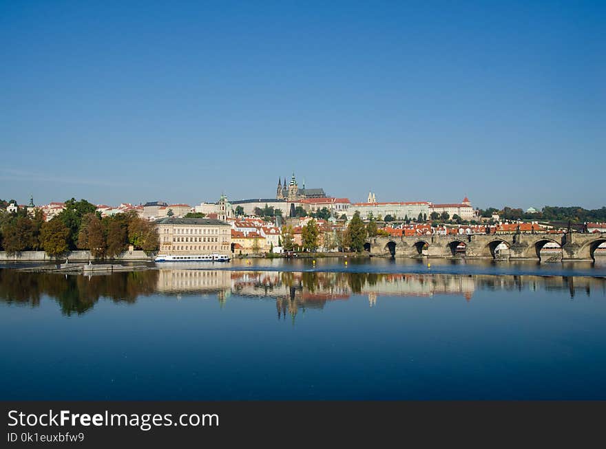 Reflection, Sky, City, Waterway