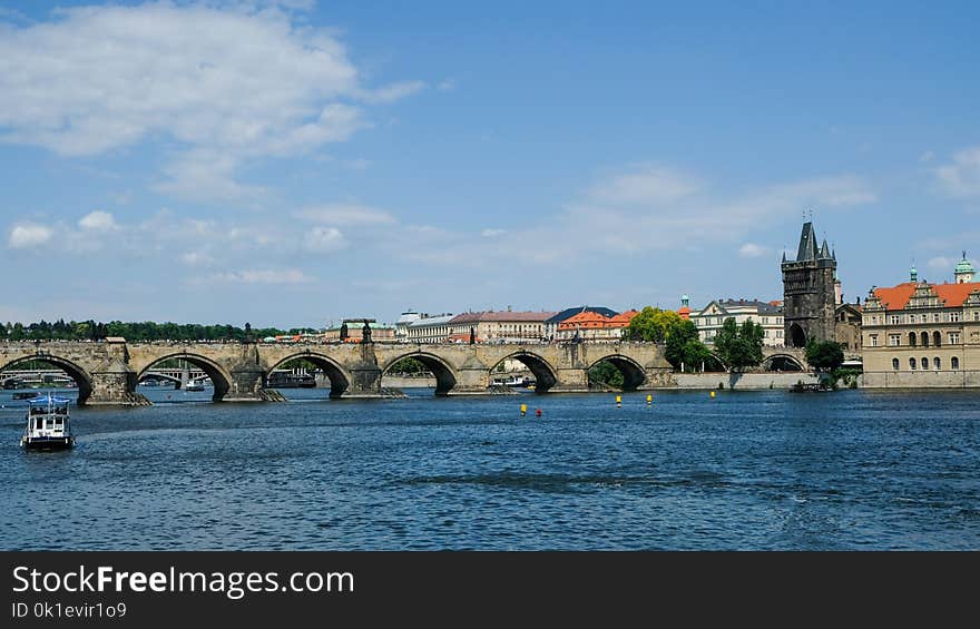 Waterway, Bridge, Sky, River