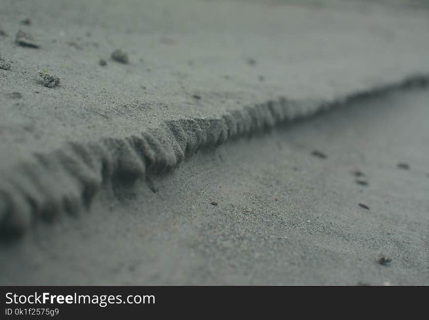 Water, Close Up, Sand, Black And White