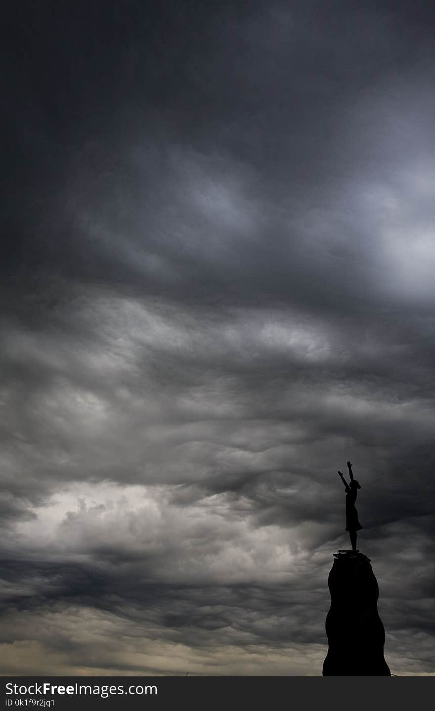 Sky, Cloud, Atmosphere, Black And White