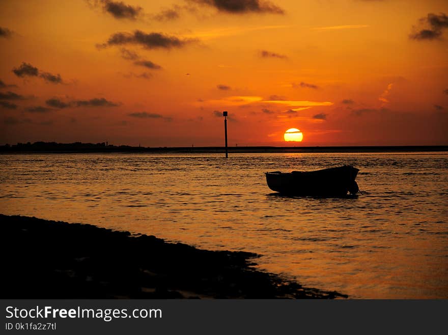 Sunset, Sky, Afterglow, Body Of Water