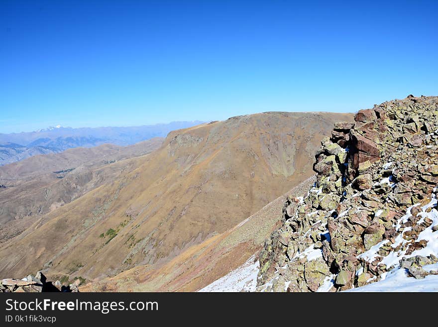 Mountainous Landforms, Ridge, Mountain, Sky