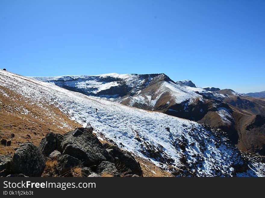 Mountain, Mountainous Landforms, Ridge, Snow