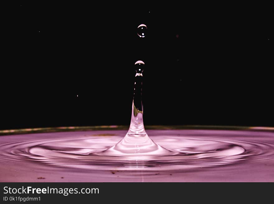 Water, Drop, Purple, Liquid