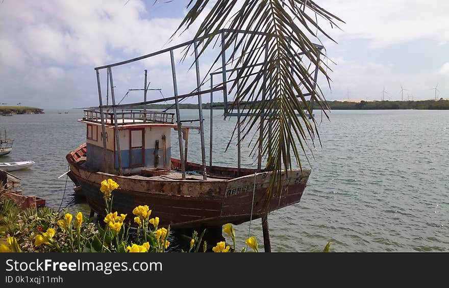 Caravel, Waterway, Water Transportation, Sailing Ship