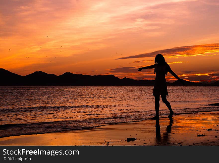 Sky, Sea, Sunset, Afterglow