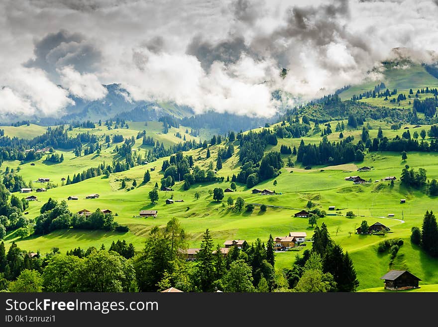 Nature, Mountainous Landforms, Grassland, Sky