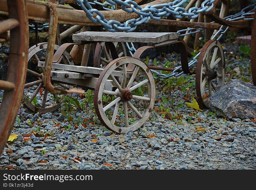 Cart, Wheel, Vehicle, Tree