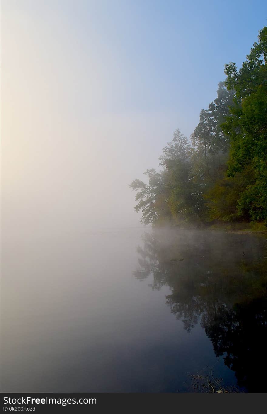 River, Mist, Water, Waterway