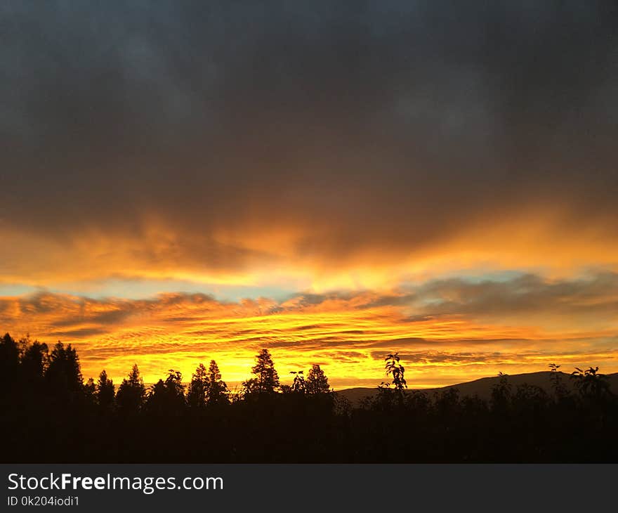 Sky, Afterglow, Red Sky At Morning, Atmosphere