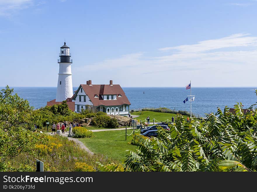 Tower, Lighthouse, Sky, Promontory