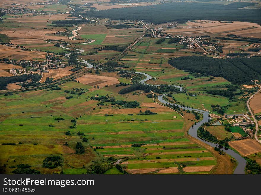 Aerial Photography, Plain, Bird's Eye View, Field