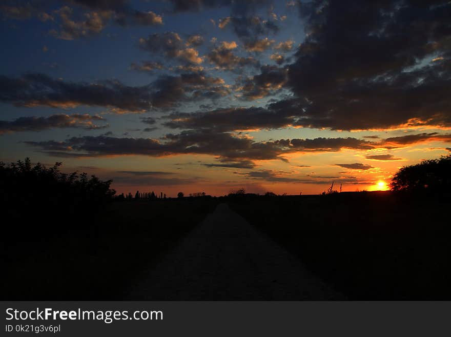 Sky, Horizon, Afterglow, Cloud