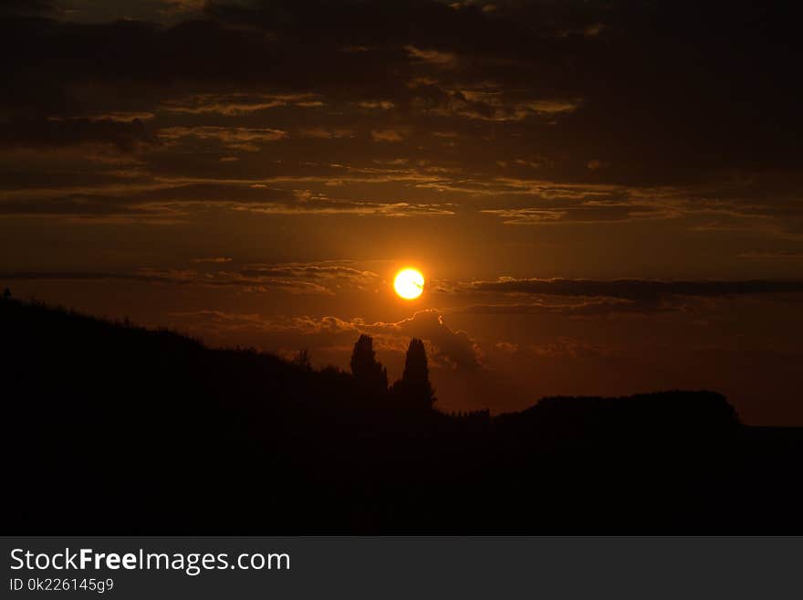 Sky, Sunset, Sun, Afterglow