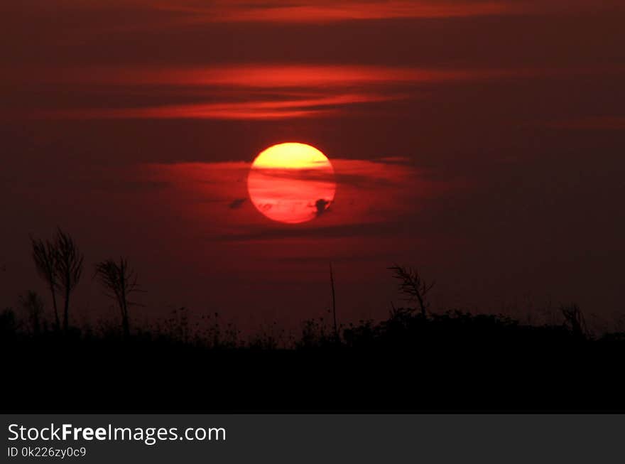 Sky, Afterglow, Sunrise, Red Sky At Morning