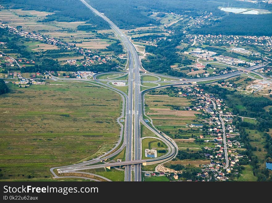 Road, Aerial Photography, Highway, Bird's Eye View