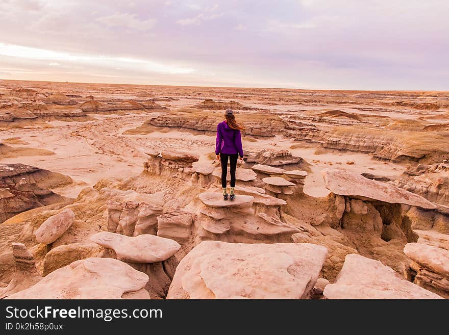 Woman Standing on Canyon