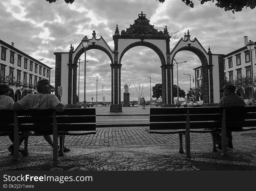 Black And White, Monochrome Photography, Landmark, Infrastructure