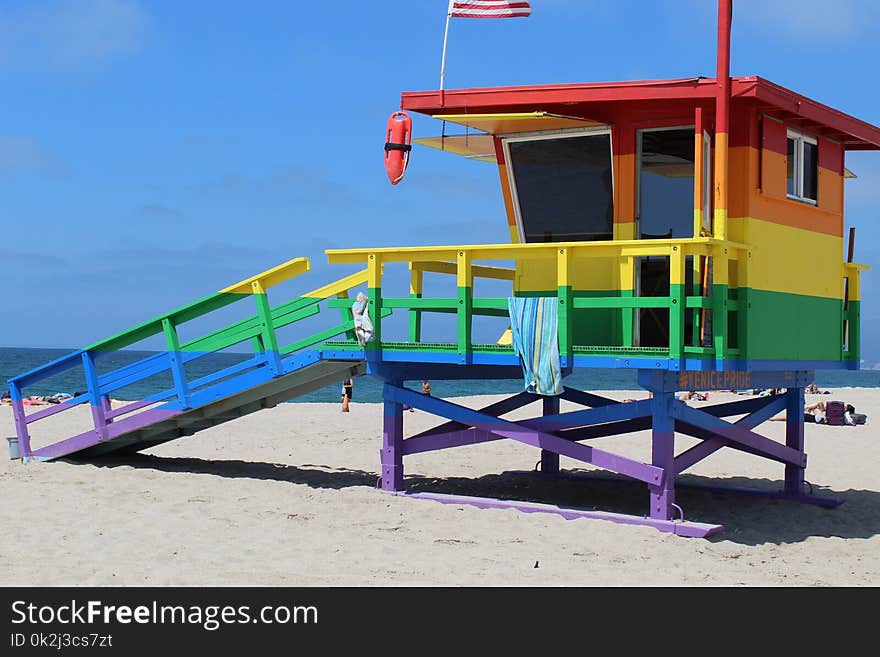 Beach, Vacation, House, Playground