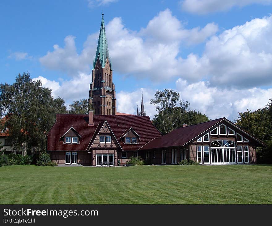 Sky, Tree, House, Home