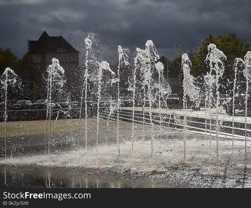 Water, Fountain, Water Feature, Tree