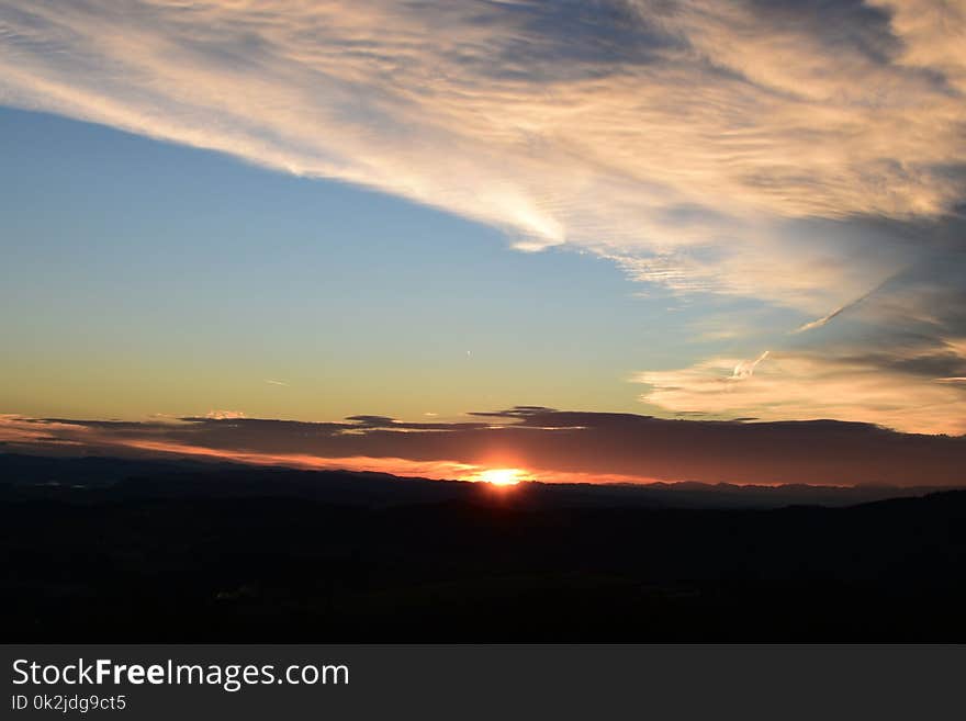 Sky, Afterglow, Horizon, Sunrise