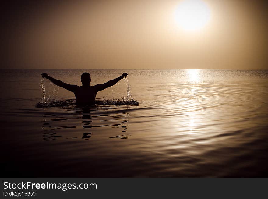 Water, Sea, Sunrise, Calm