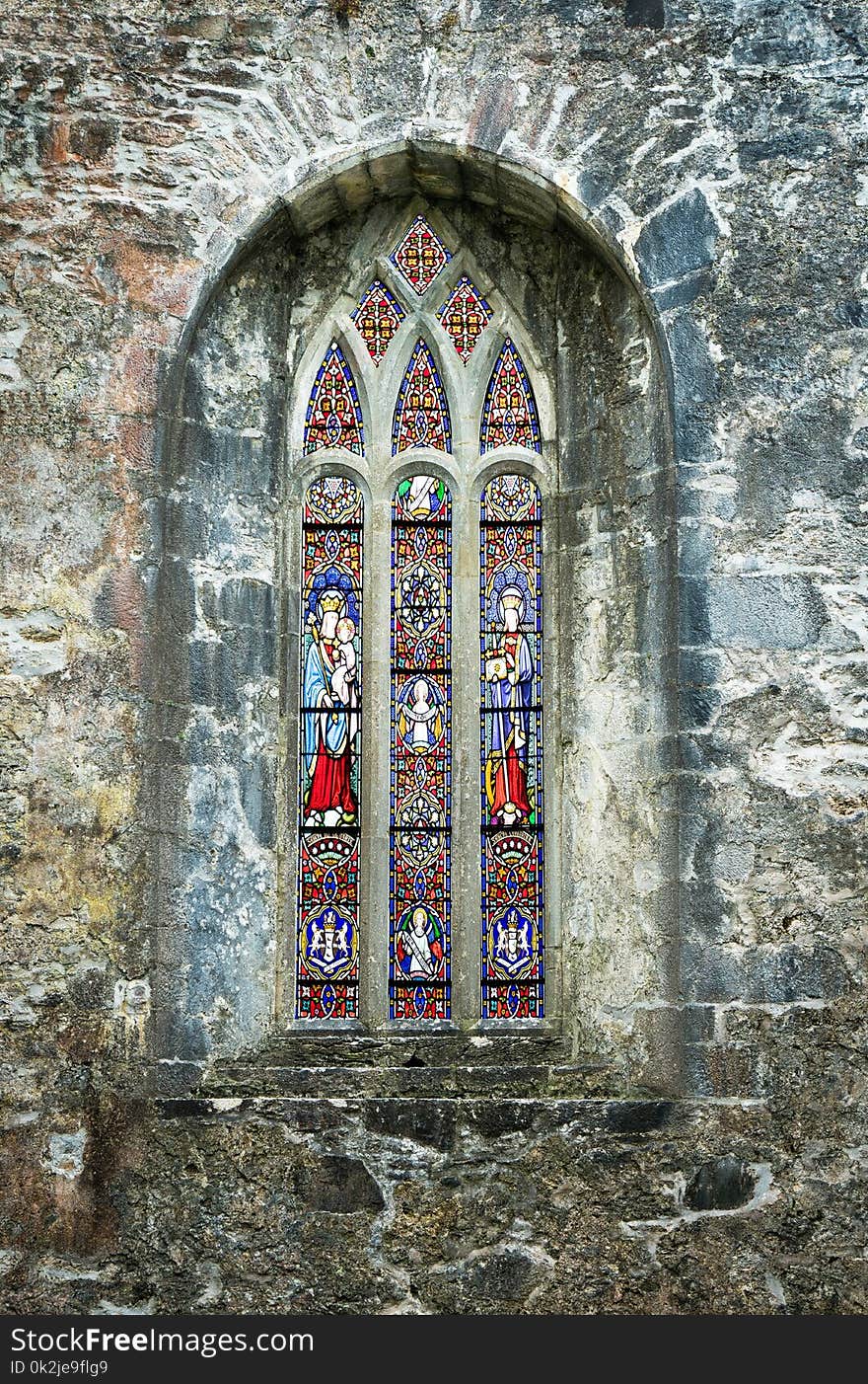 Stained Glass, Window, Medieval Architecture, Arch