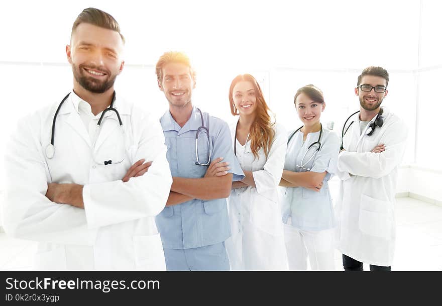 Portrait of the leading members of the medical center.photo with copy space