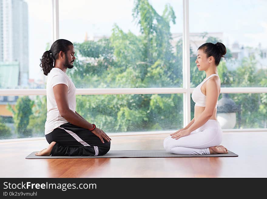 Meditating couple