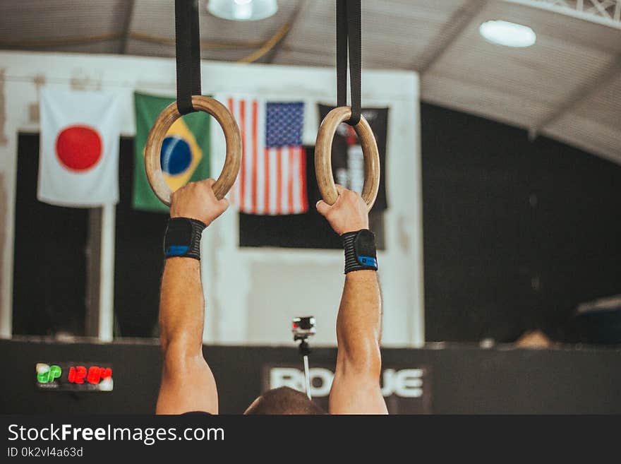 Gymnast Near Assorted Country Flags