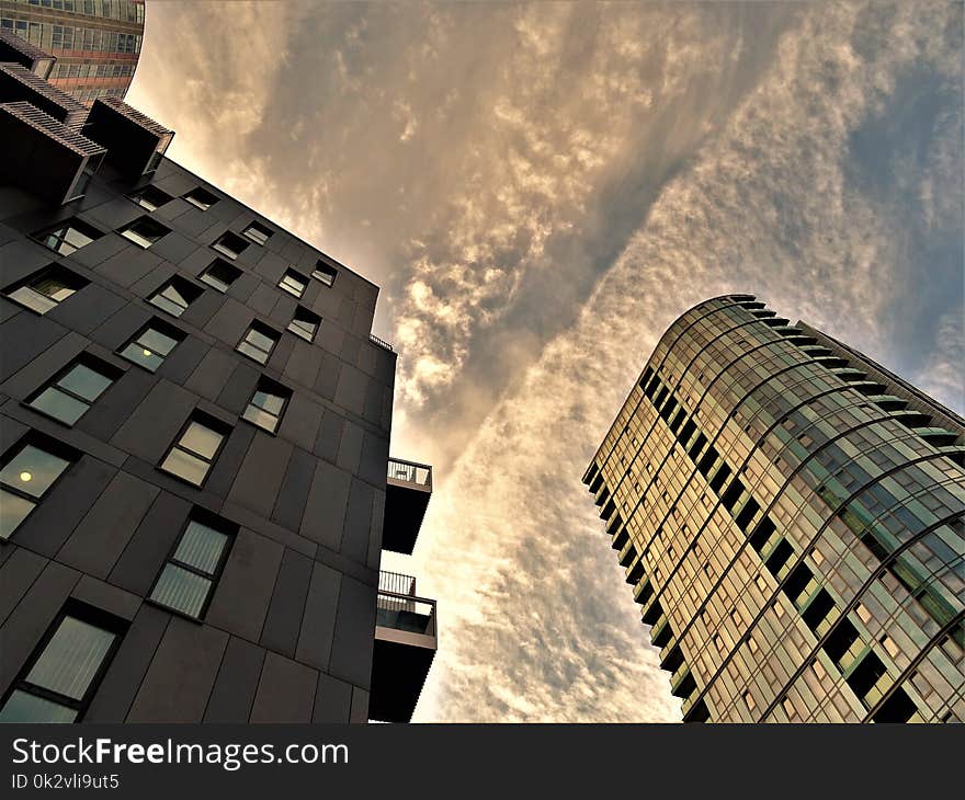 Industrial Photography of Two Buildings