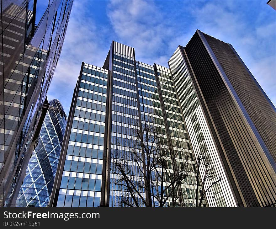 Curtain Wall Building Under Cloudy Sky